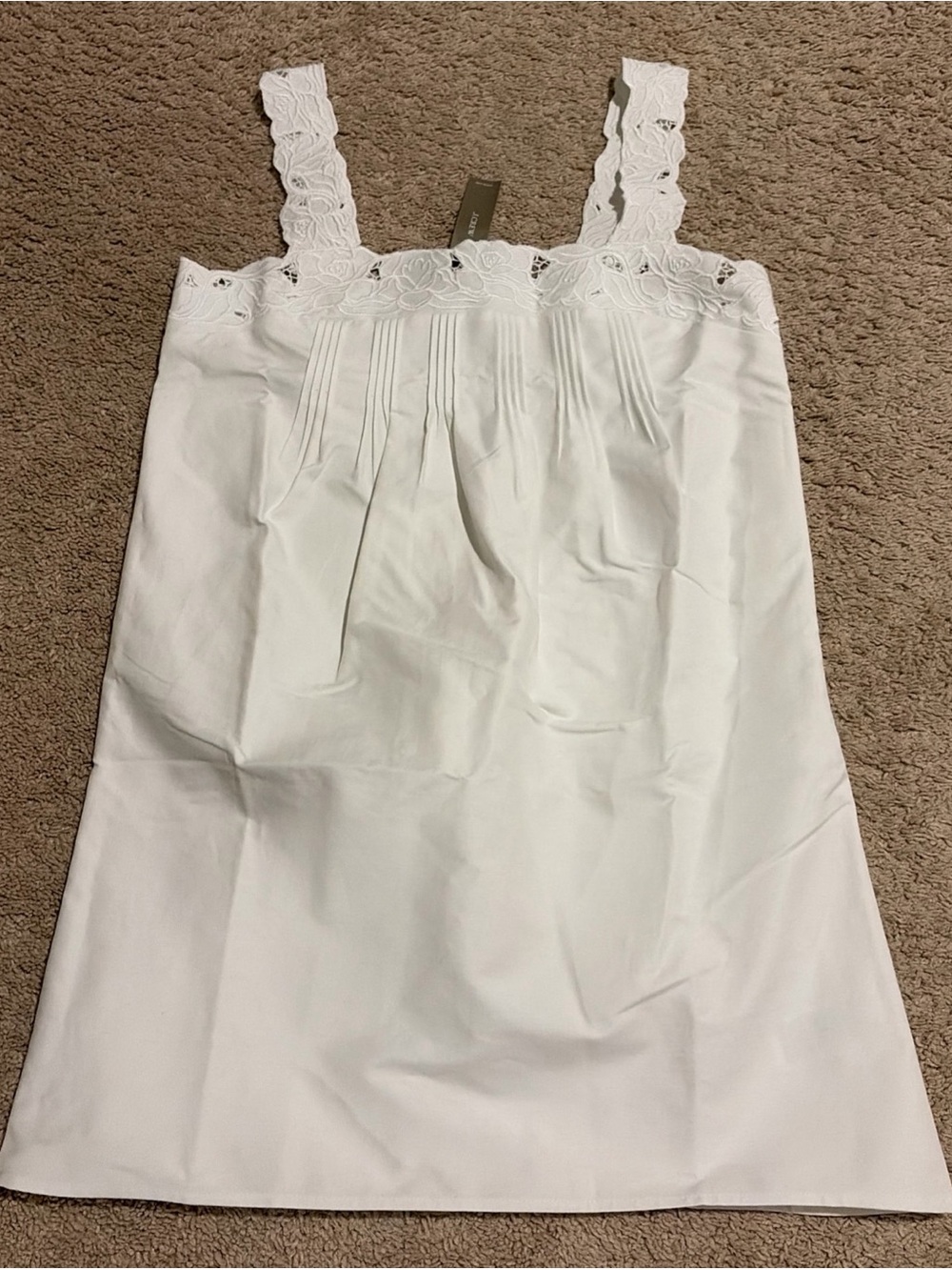 NWT J. Crew Ondine White 100% Cotton Poplin Mini Dress Size Small Embroidered - Picture 2 of 7
